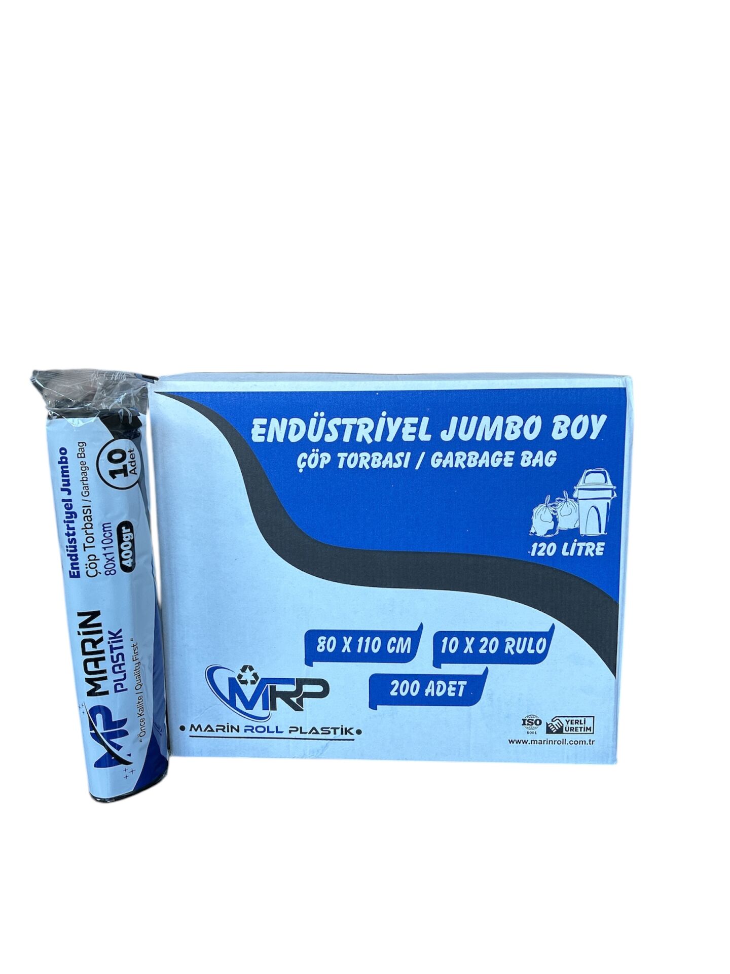 Rulo Çöp Poşeti Endüstriyel Jumbo Boy (80X110) 400 gr (20 Rulo)